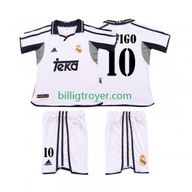 Billige Fotballdrakter Real Madrid FIGO 10 2001 Barn Retro Hjemmedraktsett 2002 Kortermet